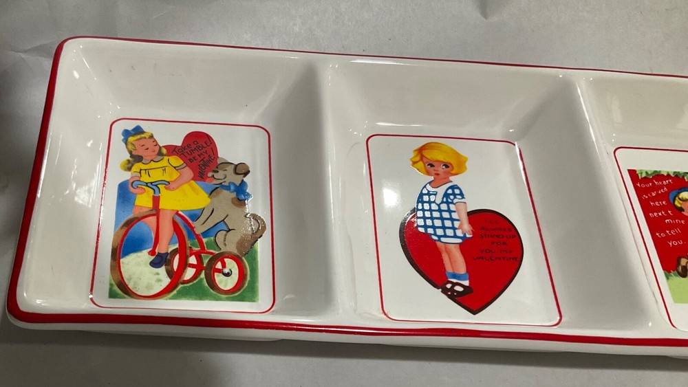 Rosanna Studios divided Valentine serving dish