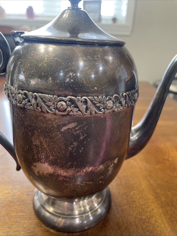 VTG Silver On Copper Tea Pot