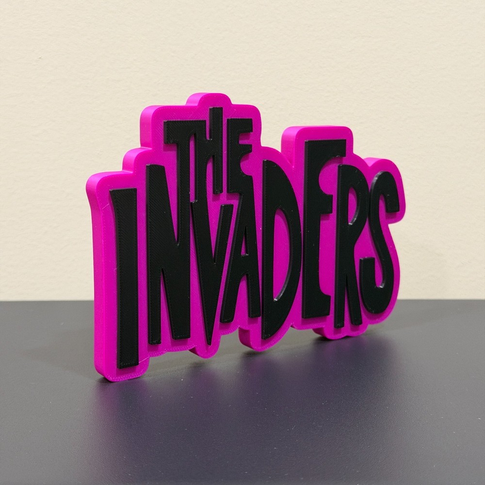 The Invaders decor sign 3D printed display