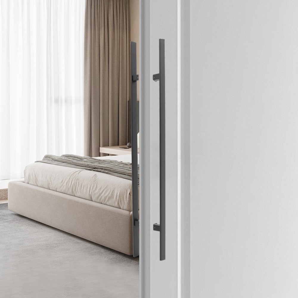 Stainless Steel Double Sided Push Pull Door Handle, H-shaped Door Pull Handle