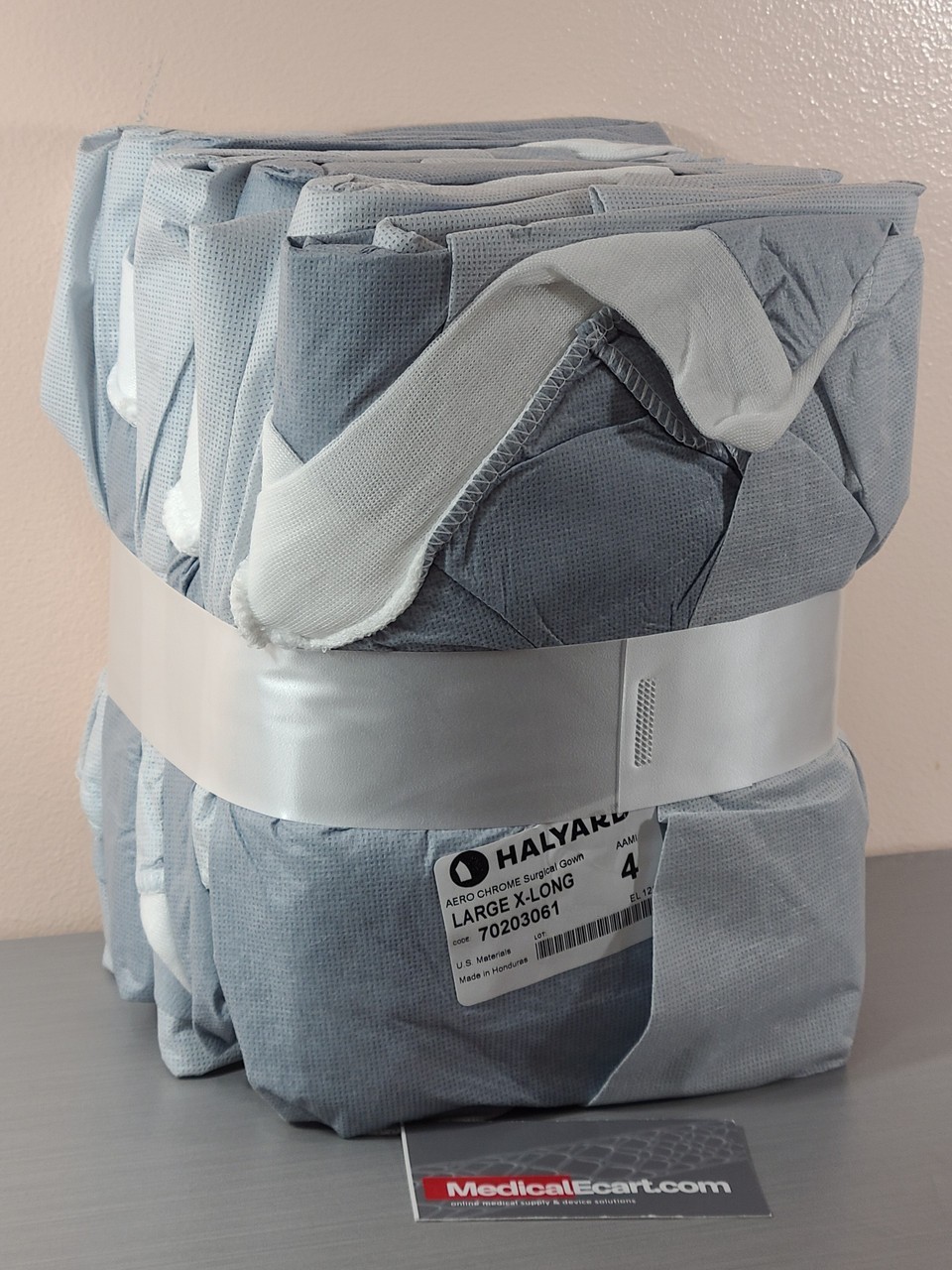 6) 44667NS Surgical Gown Aero Chrome Adult Large / X-Long Blue NonSterile AAMI