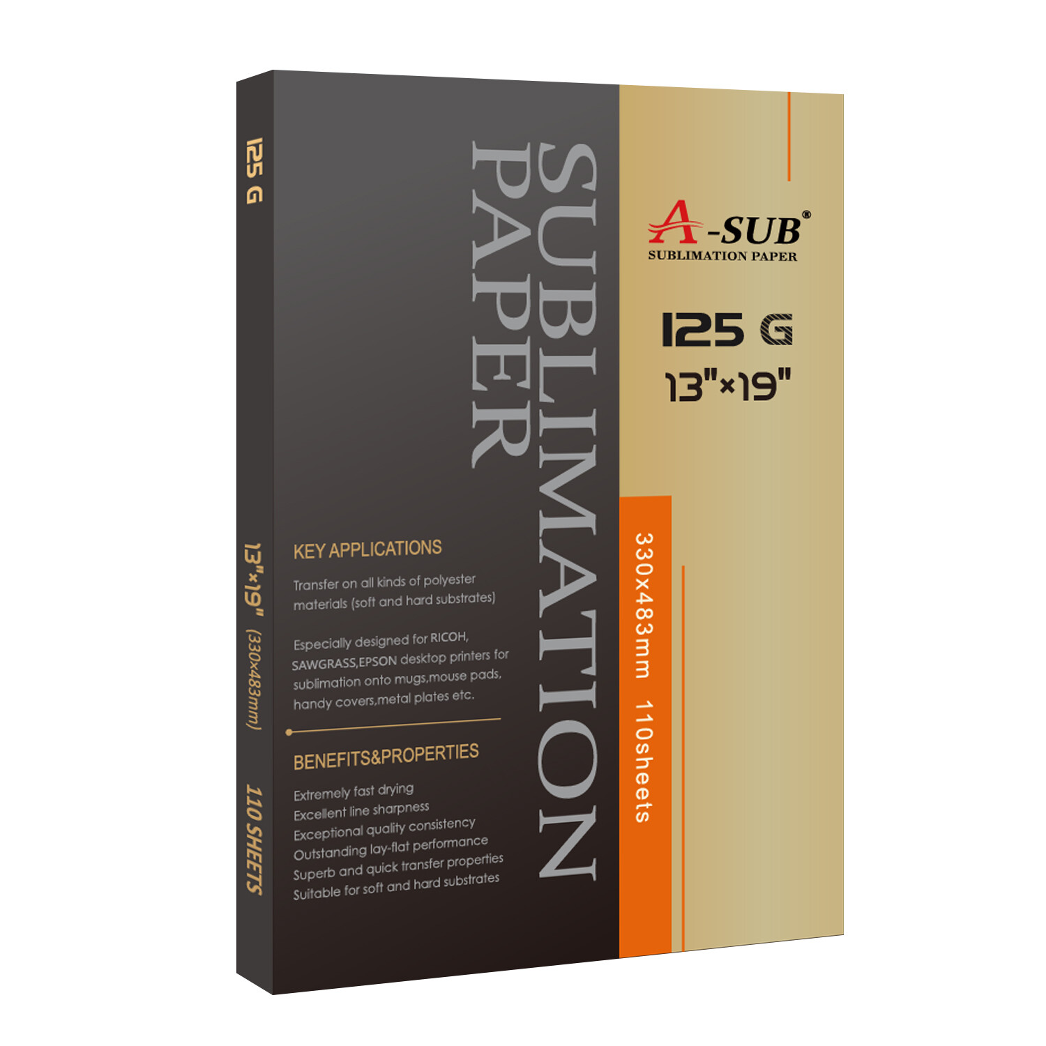 Lot Bulk 125g A-SUB Sublimation Paper 8.5x11 8.5x14 11x17 13x19 110-1100 Sheets