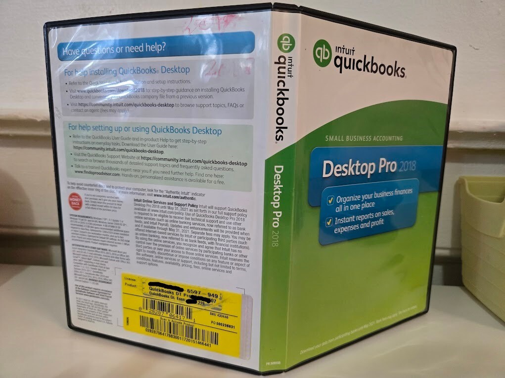 INTUIT QUICKBOOKS DESKTOP PRO 2018 FOR WINDOWS – RETAIL BOX – 1 USER – ORIGINAL