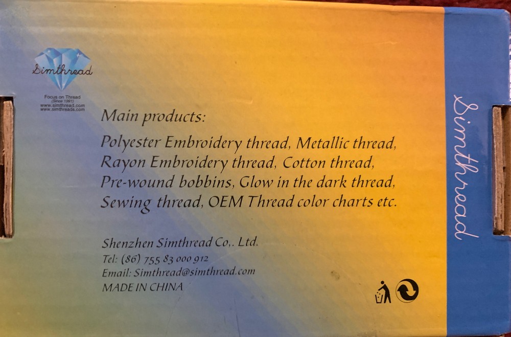 Simthread Lilac 612 white ￼3 Pack 5500y Polyester Embroidery Sewing Thread White