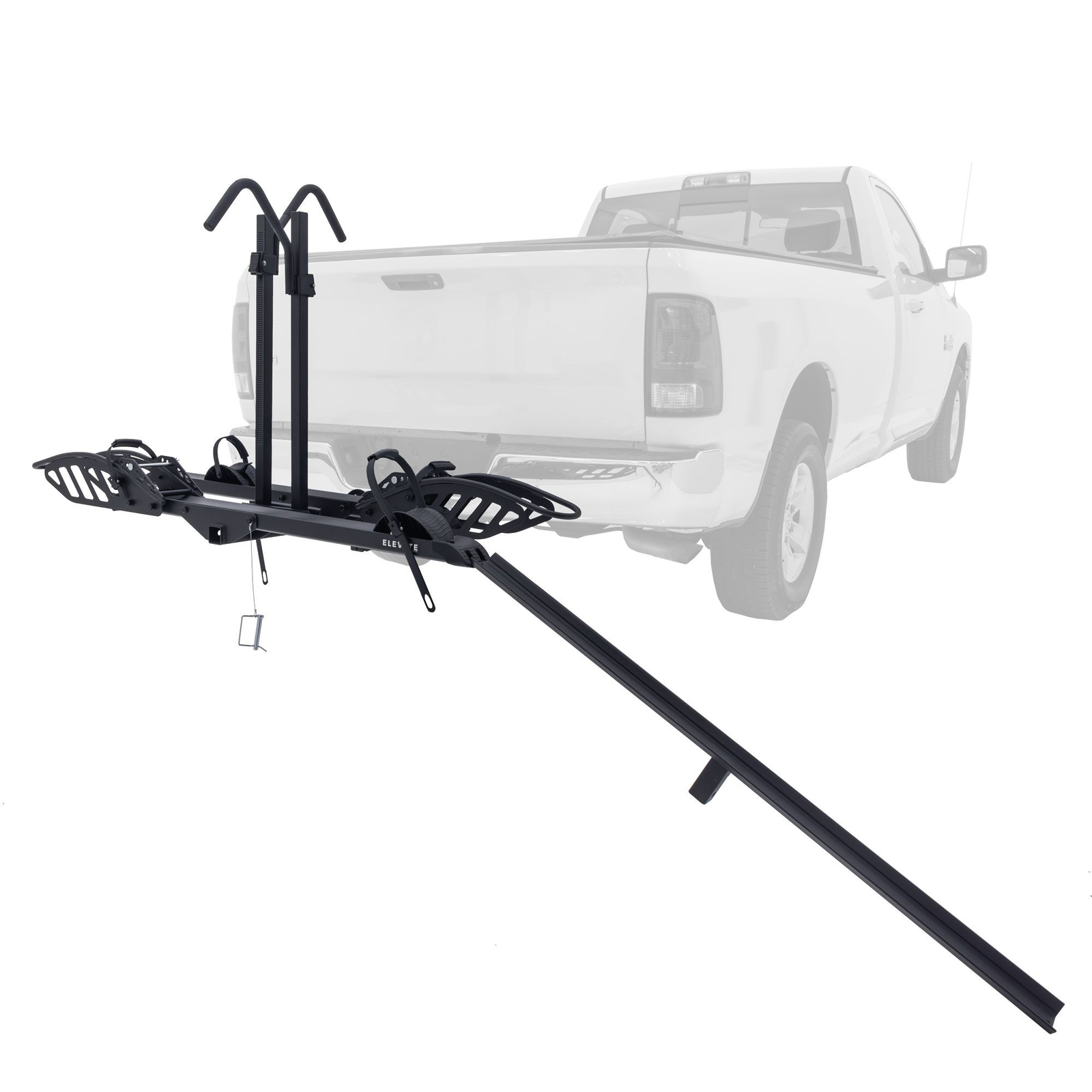 Elevate Outdoor Hitch-Mounted Platform Rack w/Ramp for Ebikes & Fat Tire Bikes