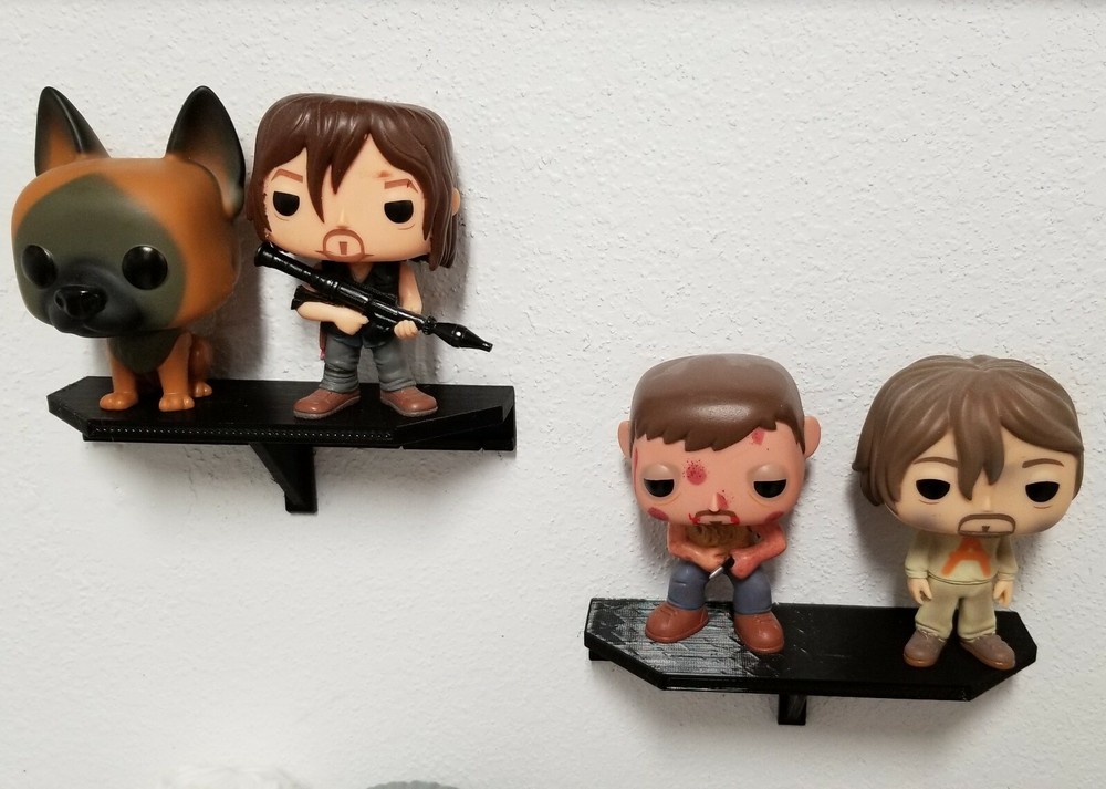 Two 6" x 2" Small Black Wall Shelves No Hole No Nail install uses 3M Command