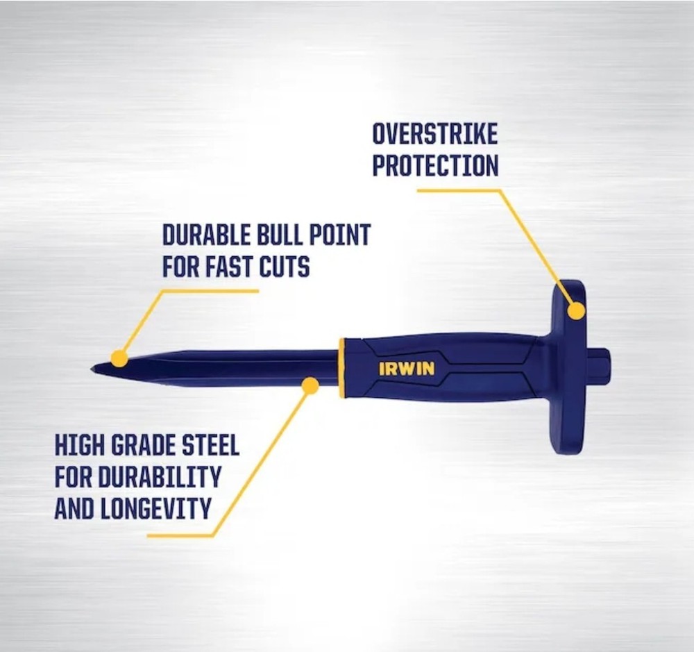 Irwin 0.75-In Concrete Chisel with Hand Guard