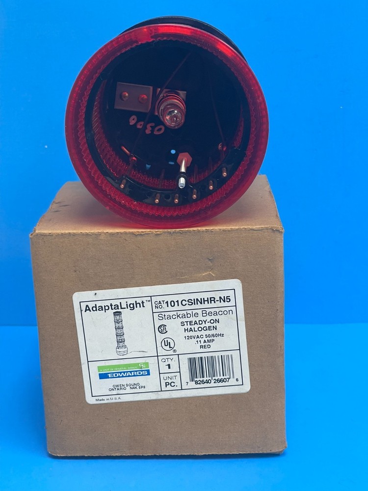 AdaptaLight 101CSINHR-N5 Red Stackable Beacon Steady on Halogen 120VAC
