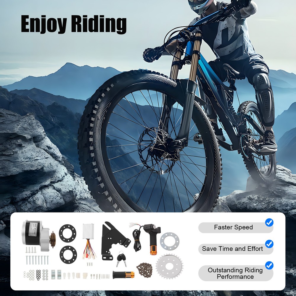 Electric Conversion Kit E-Bike Modification Kit with LED Display 24V 250W