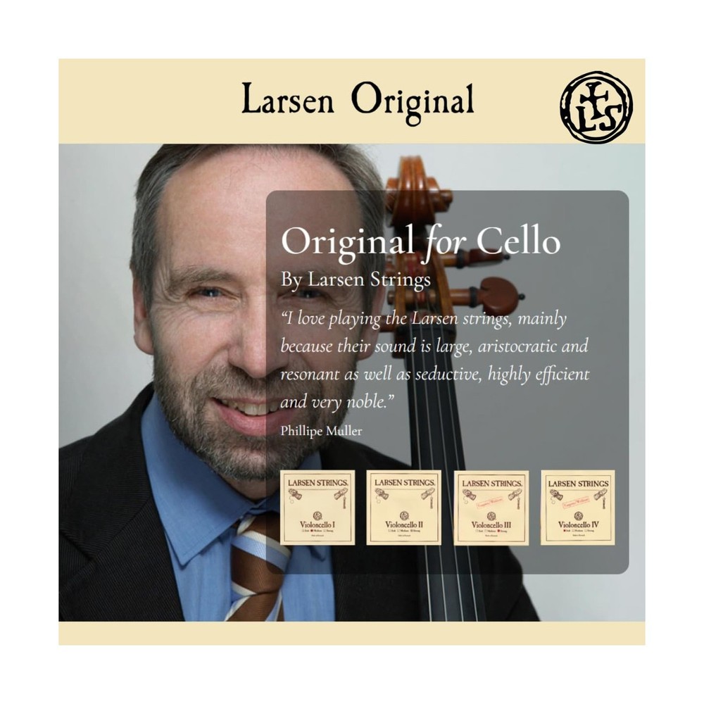 Larsen Original Cello Strings – Medium Tension Set - Balanced Warmth and P