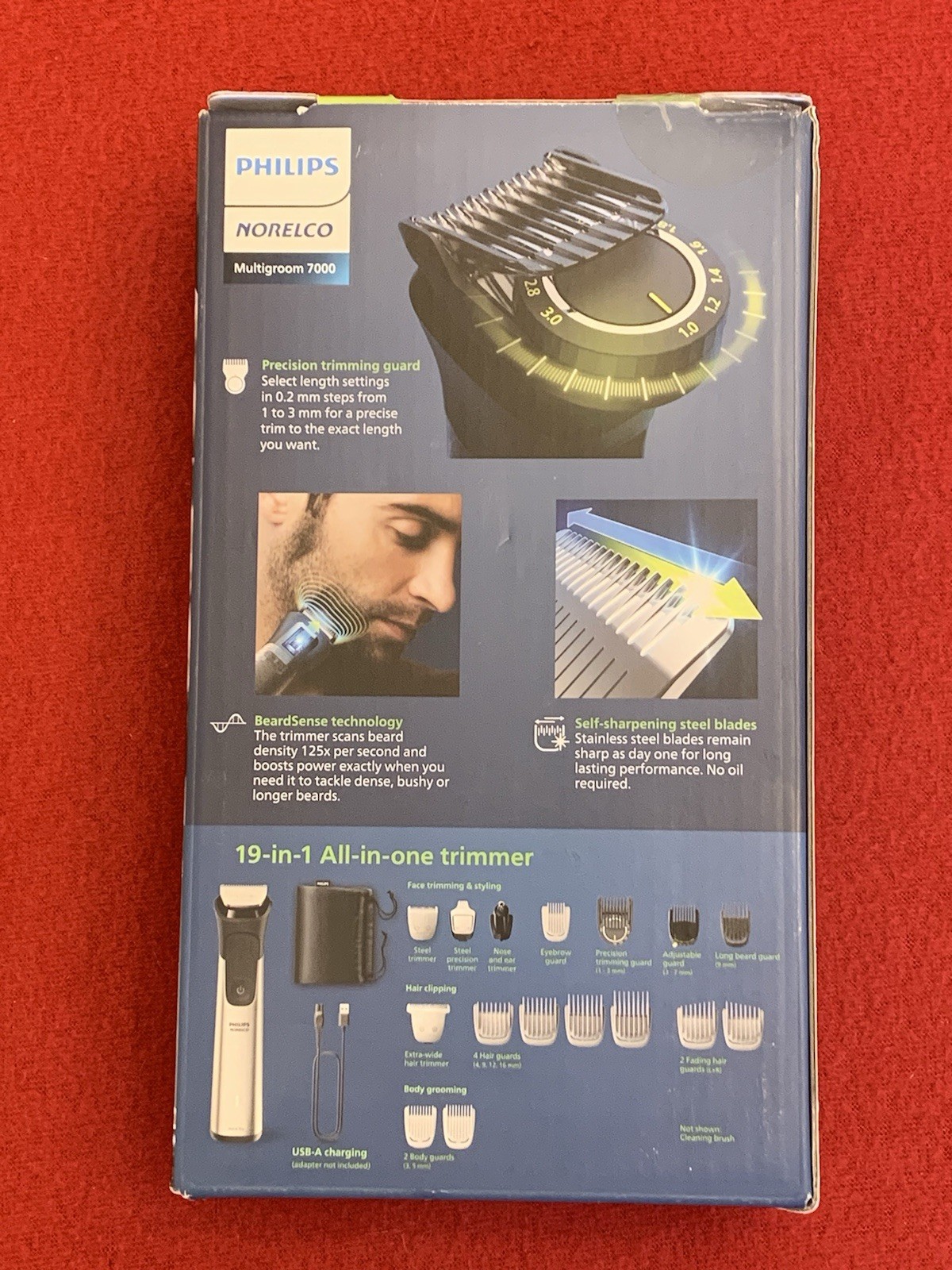 Philips Norelco Multigroom 7000, 19pc Grooming Kit w/ Trimmer MG7910/49 -NEW #p3