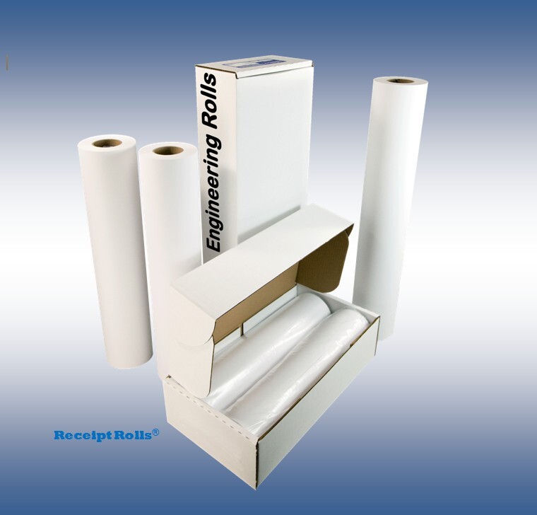 24" x 300' 20# Ink Jet Bond Engineering Wide-Format Plotter Paper Rolls 2 per/bx