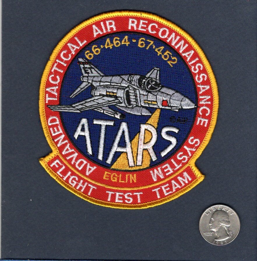 ATARS Tactical Reconnaissance Flight Test  RF-4 F-4 PHANTOM USAF Squadron Patch