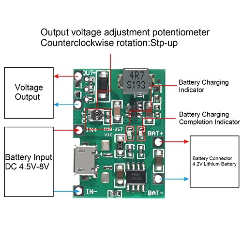 8Pcs 2A USB 18650 Lithium Li-ion Battery Charger Module Adjustable Boost