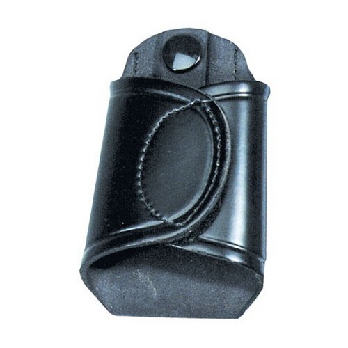 Silent Key Holder with Ring, Black - Nylon - Chrome Snap