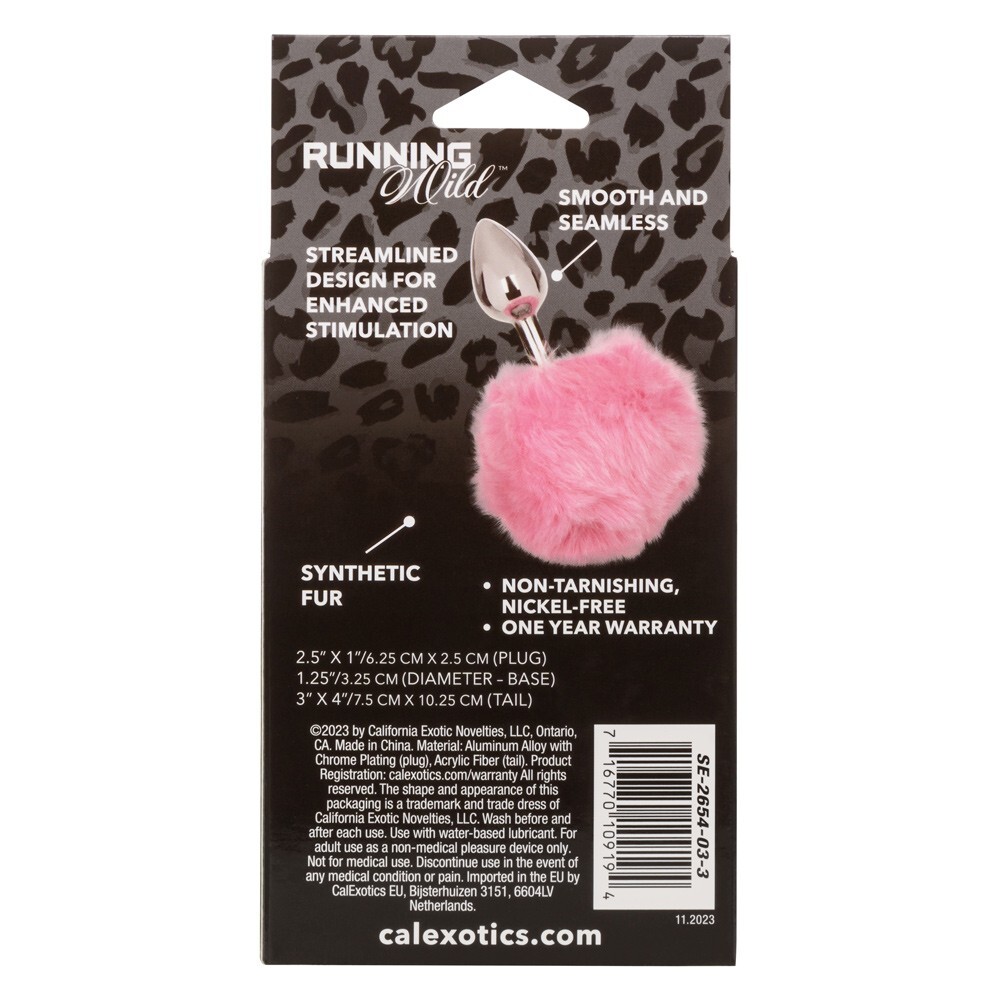 CalExotics Running Wild Bunny Tail Butt Plug Pink