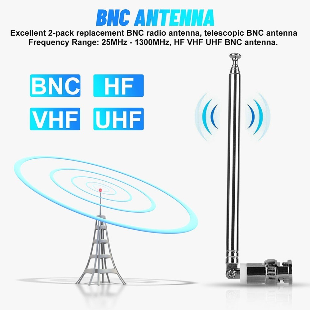 Efficient Retractable BNC Antenna 7 Sections Suitable for Radio Scanners