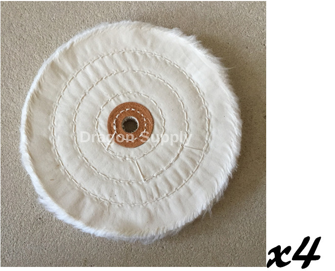 New (4) 6" Buffing Polishing Wheel 1/2" Arbor Buffer Polish