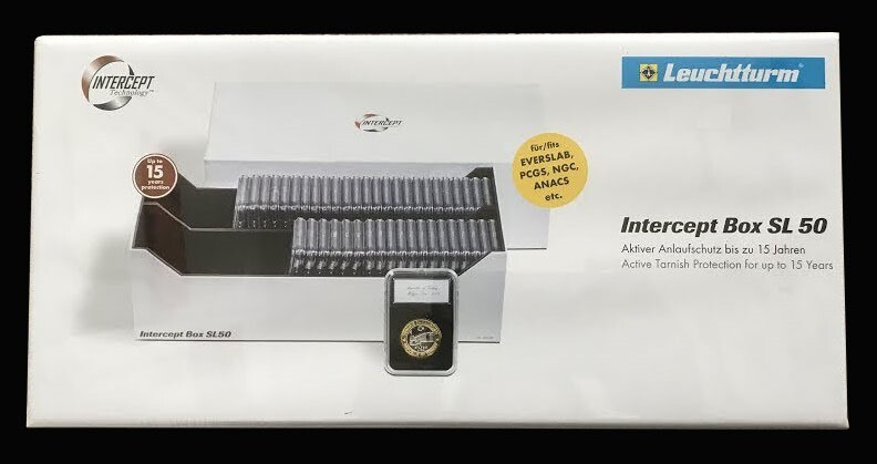 Coin Slabs Storage Best Box INTERCEPT Shield For 50 Certified PCGS NGC Holders