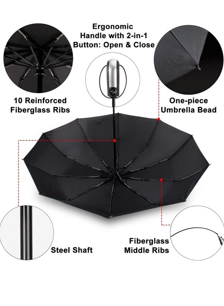 Stylish 3 Pack TradMall Travel Windproof Compact Umbrella