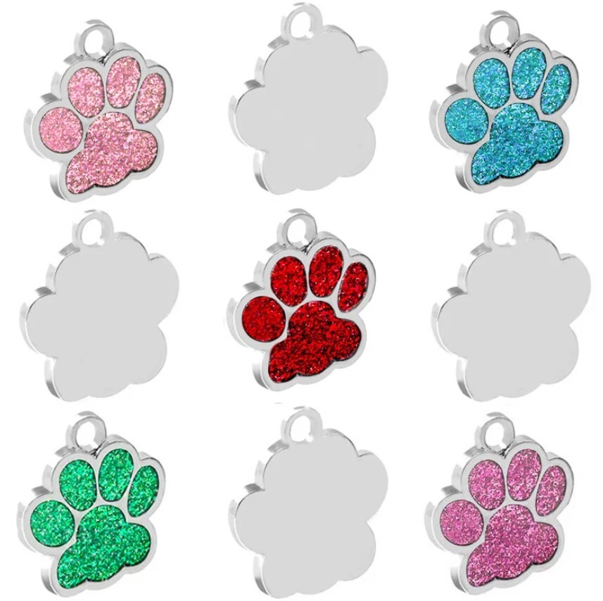 Shiny Aluminum Paws PET ID Tag Engraved Custom CAT DOG Collar Tag | Best Quality