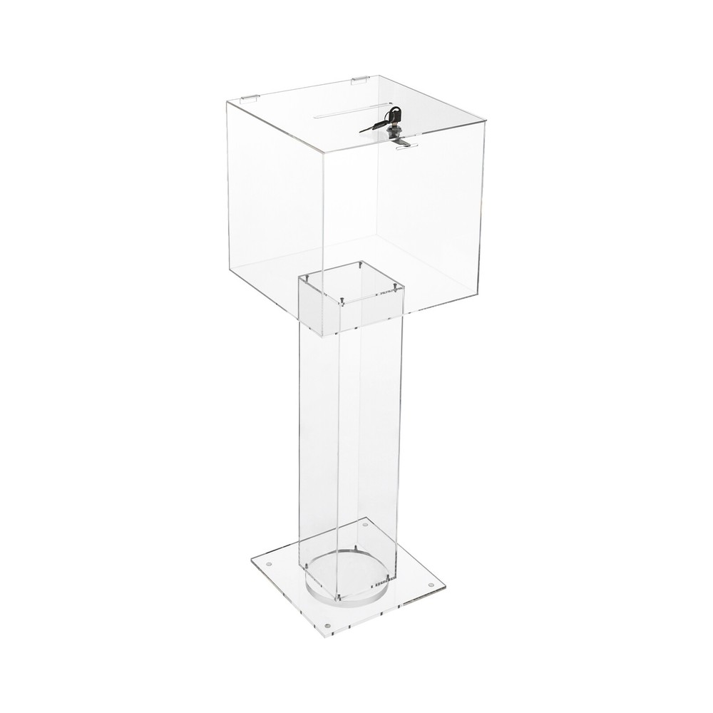 Clear Acrylic Ballot Box Practical Voting Box Lockable Ballot Box With 2 Keys