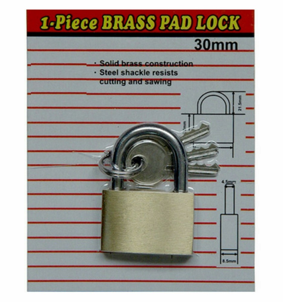 BRASS PAD LOCK 1-Piece (30MM)
