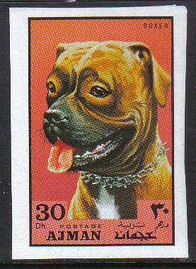 AJMAN  DOGS  Happy BOXER  Imperf Single