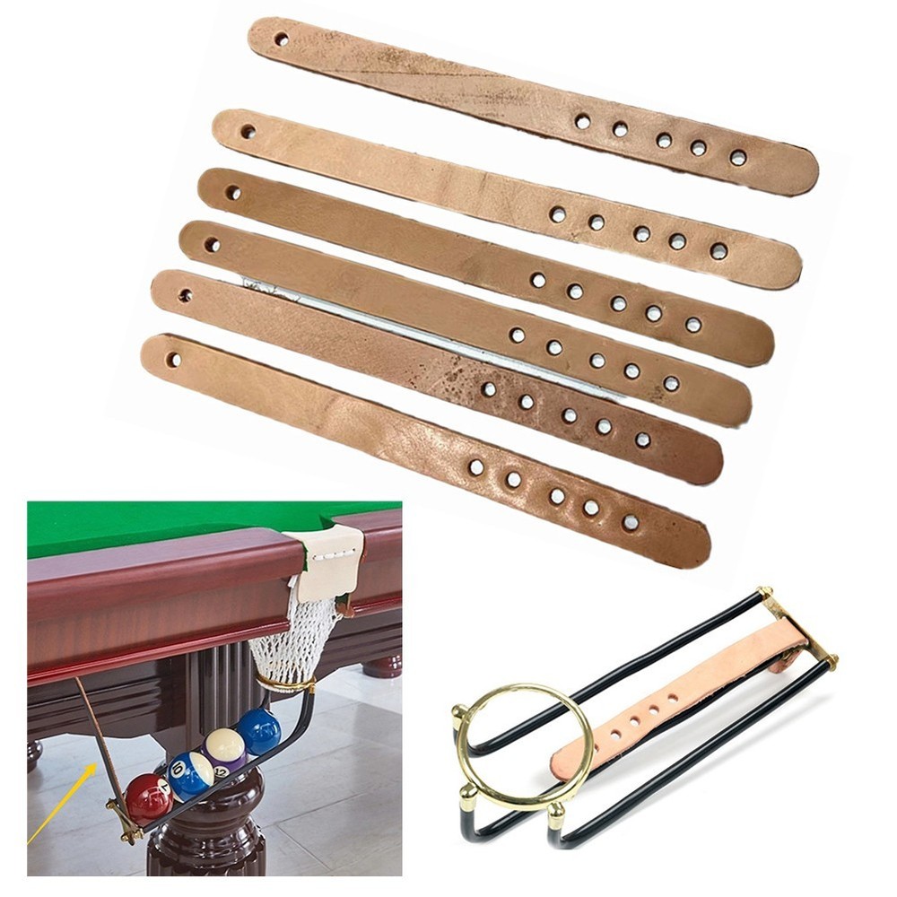6 Leather Straps for Billiard Table Tracks Adjustable Snooker Table Accessories