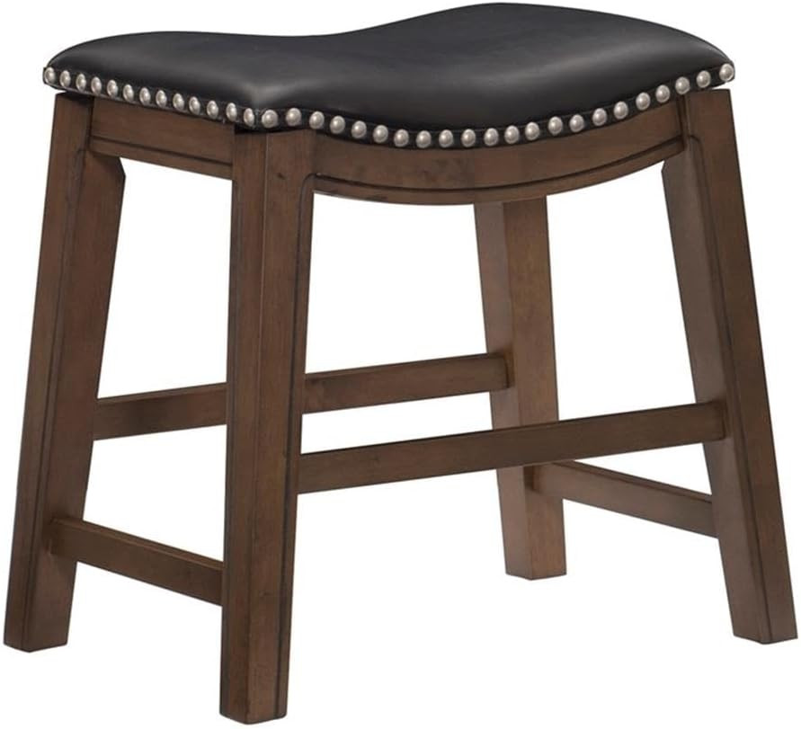 Ordway Solid Wood Saddle Height Dining Stools - Versatile Black Kitchen Seating