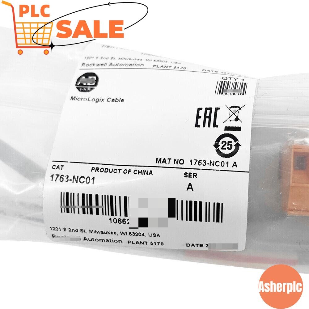 New AB 1763-NC01 MicroLogix DH-485 Comm Cable Surplus SEALED US