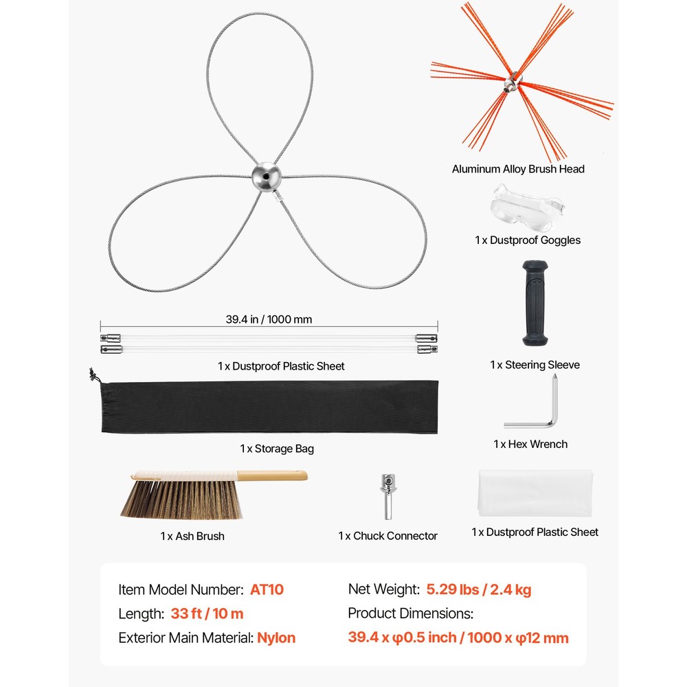 Uimoso Chimney Cleaning Kit for Square, Rectangular, and Arched Chimneys