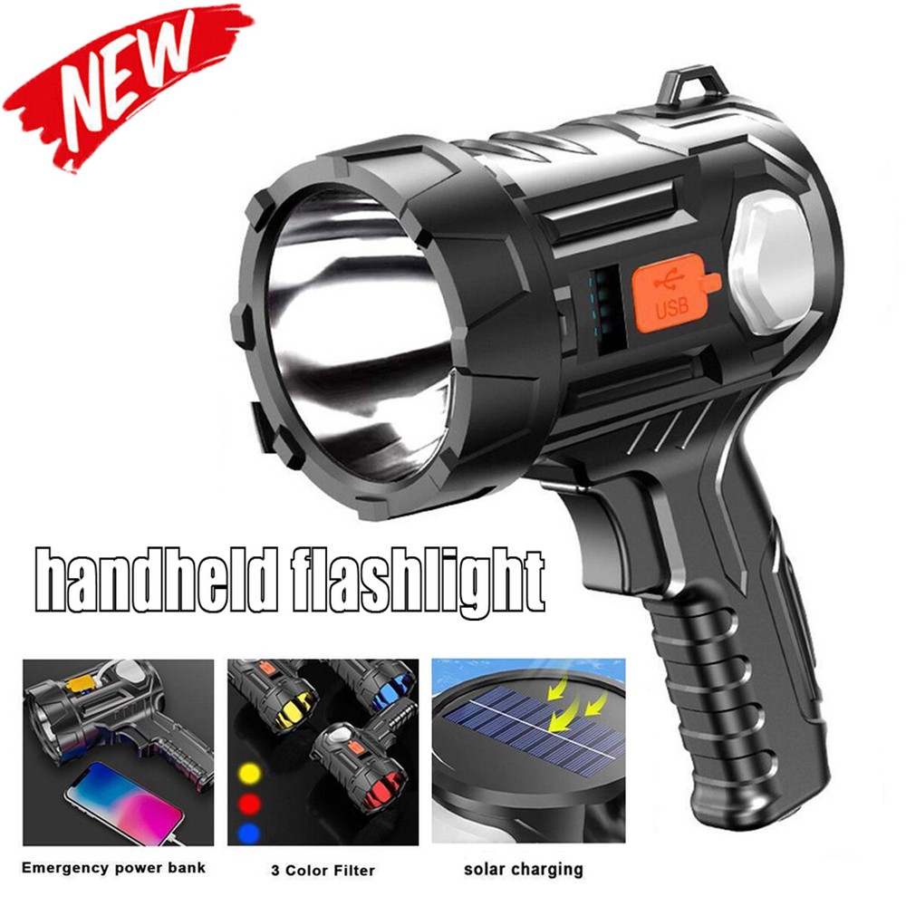 Spot Lights Hand Held Rechargeable Spotlight Large Flashlight Torch 30000000 Lm