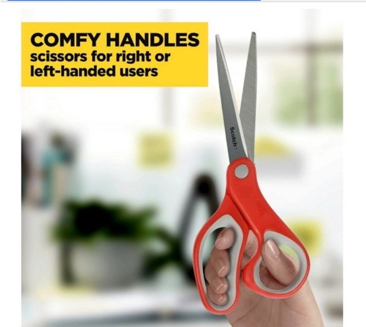 3pack Scotch Multi-Purpose Stainless Steel Scissors 8"