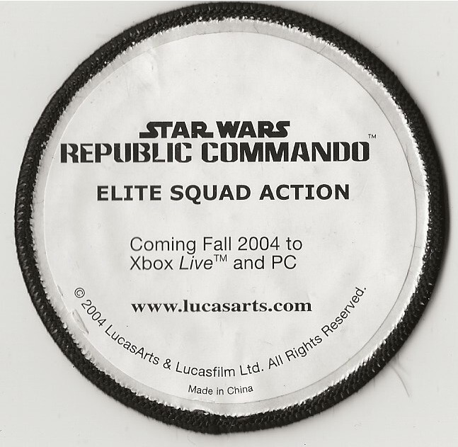 STAR WARS REPUBLIC COMMANDO Elite Squad Action Iron-on-Patch Xbox