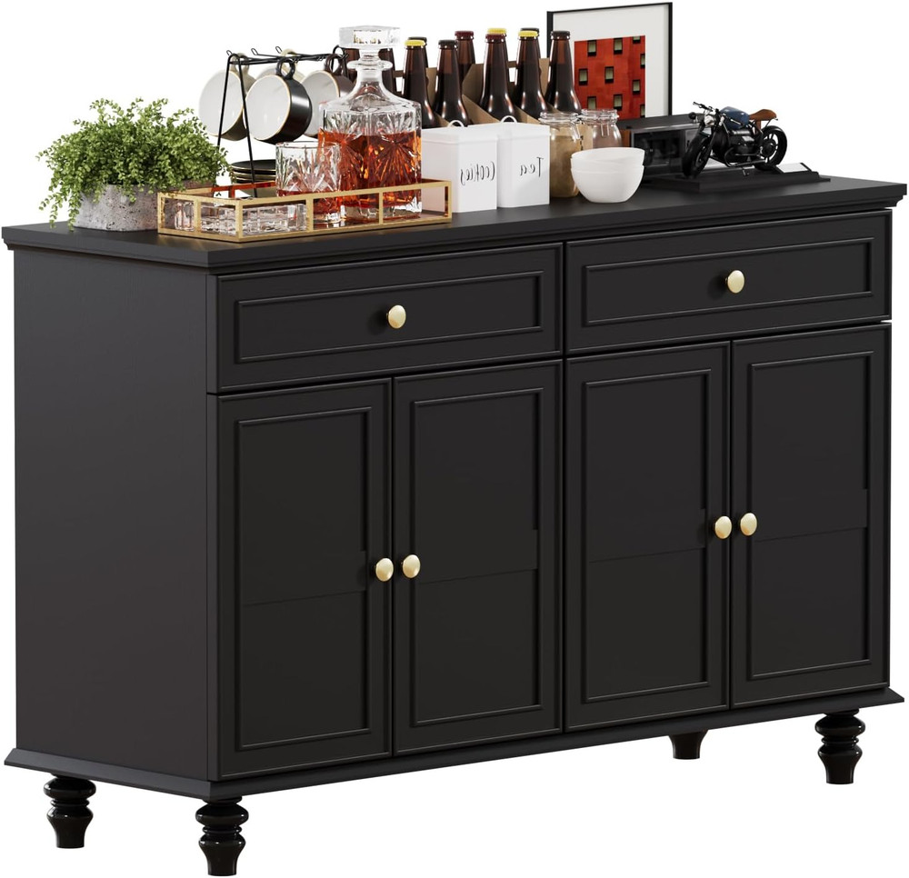 Rustic 47.6" Buffet Sideboard with Drawers & Doors for Kitchen or Dining Room