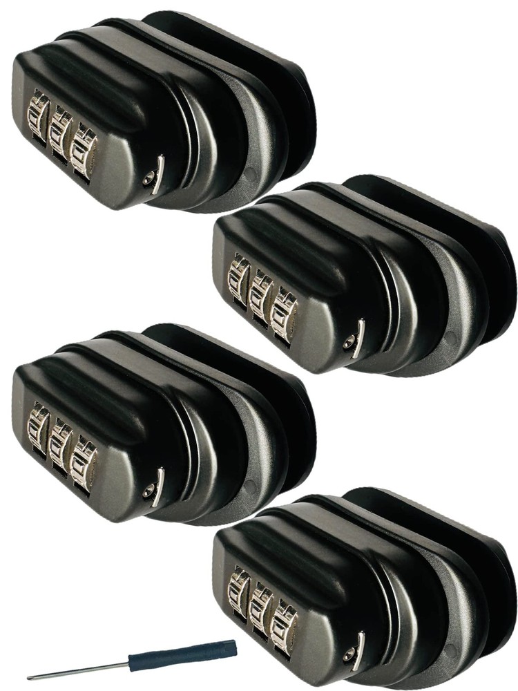 lockforall Gun Trigger Lock, 3 Digit Set Own Combination Lock Black*4 Pack