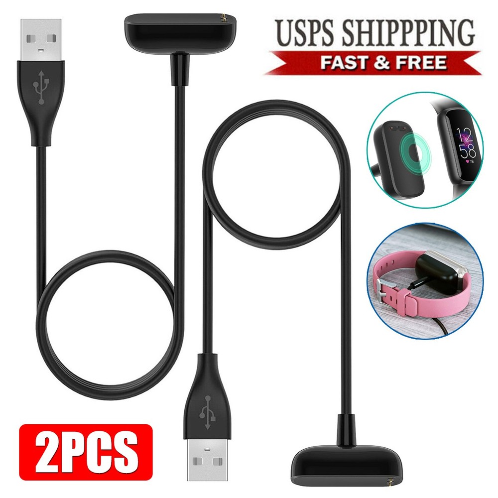 2× 3rd Party Replacement USB Charger Charging Cable For Fitbit Luxe Charge 5