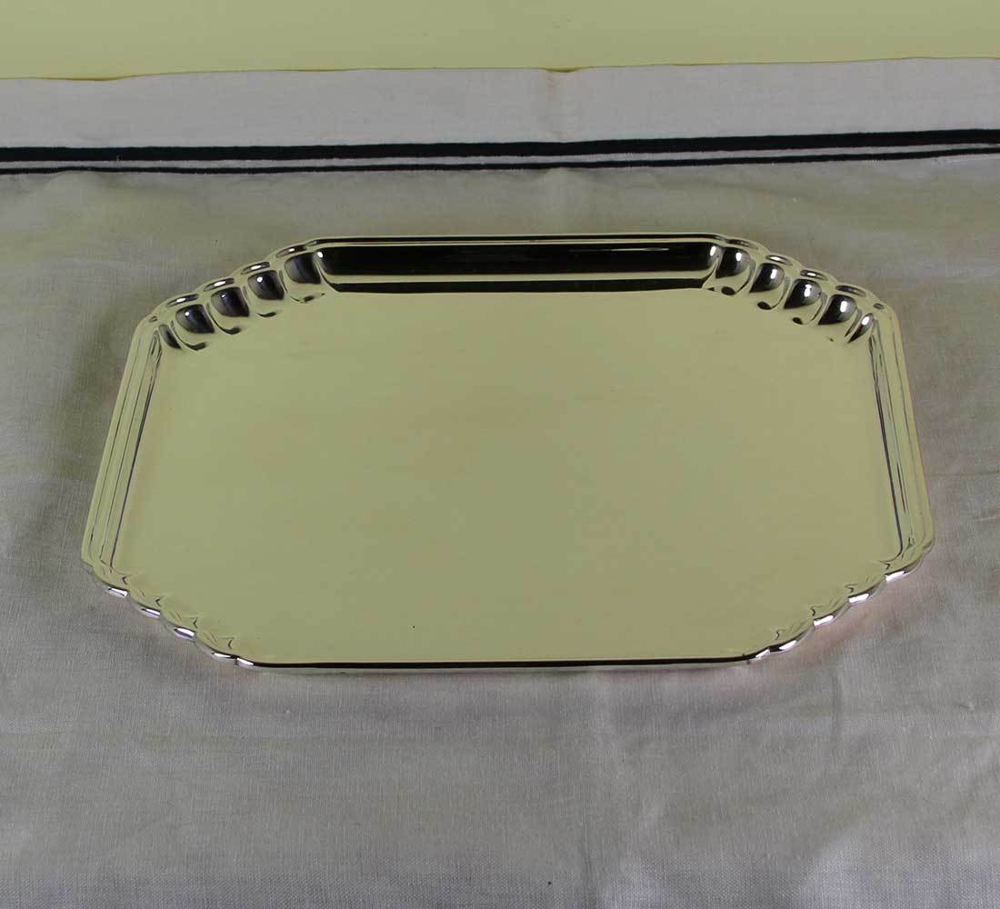 Silver Square Salver, Shaped Corners 11 in.