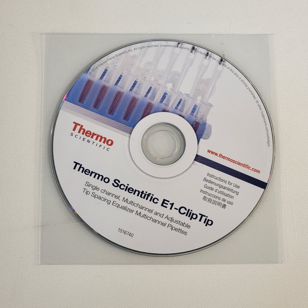 Thermo Scientific E1-ClipTip Instructions For Use CD Software Manual