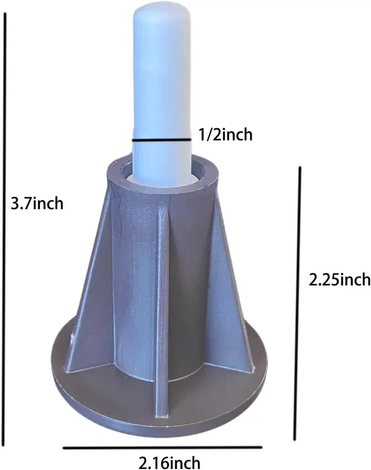 Steel Stem Bed Frame Feet Replace Wheels Prevent Sliding Plastic Inserts 4 Pack