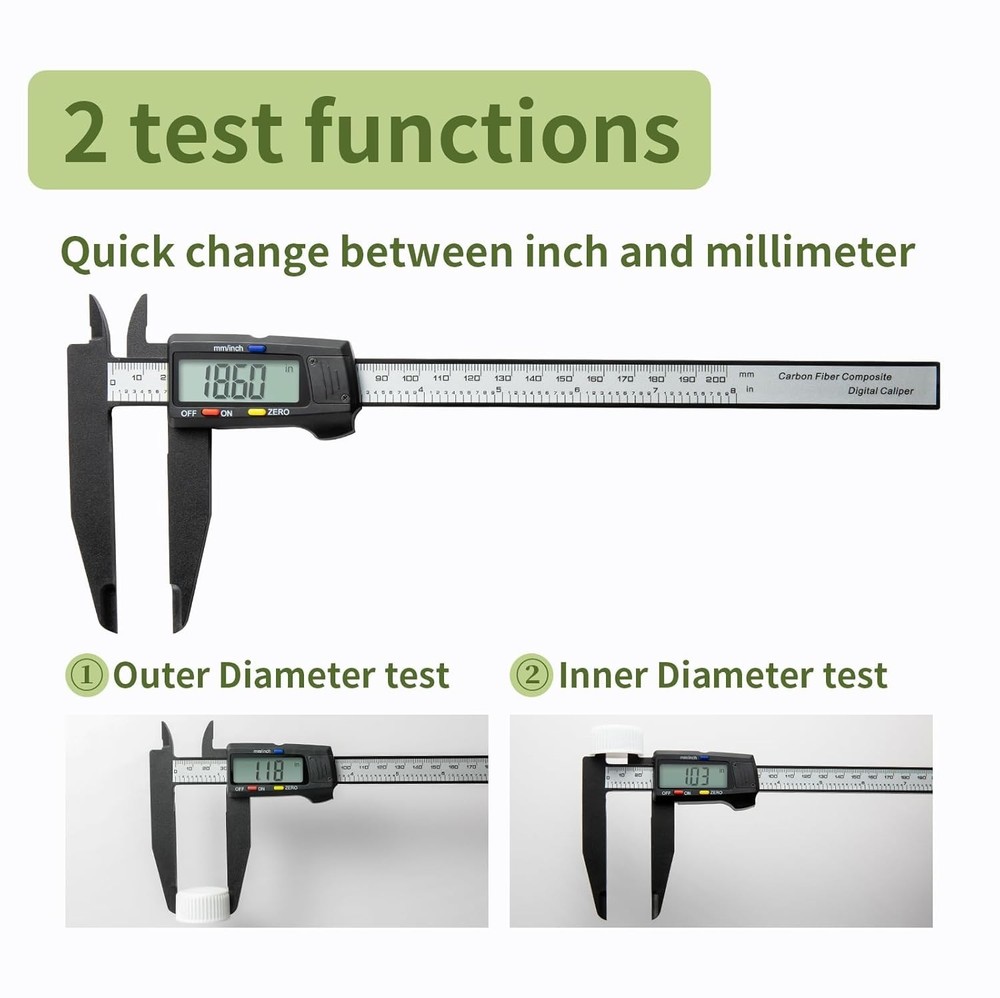 Digital Caliper 0-8" Measuring Tool, Micrometer Caliper with Auto-Off Feature...