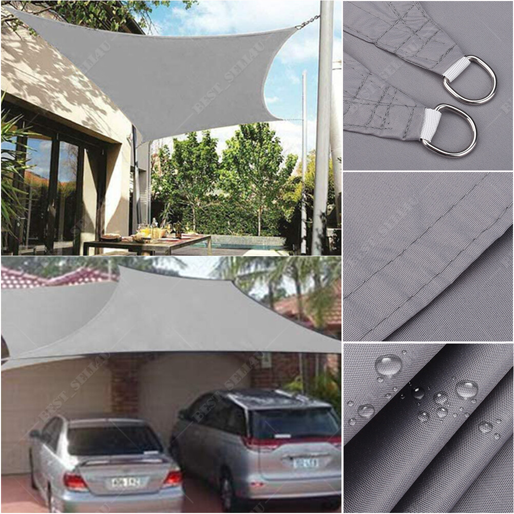 Waterproof Shade Sail Patio Awning Outdoor Garden Pool Sun Canopy Shelter Cover