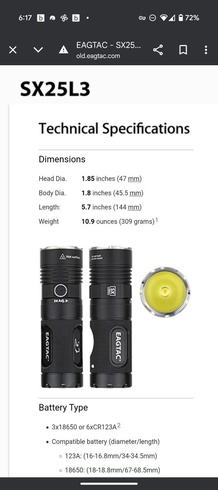 Eagletac SX25L3 LED Flashlight Super Bright