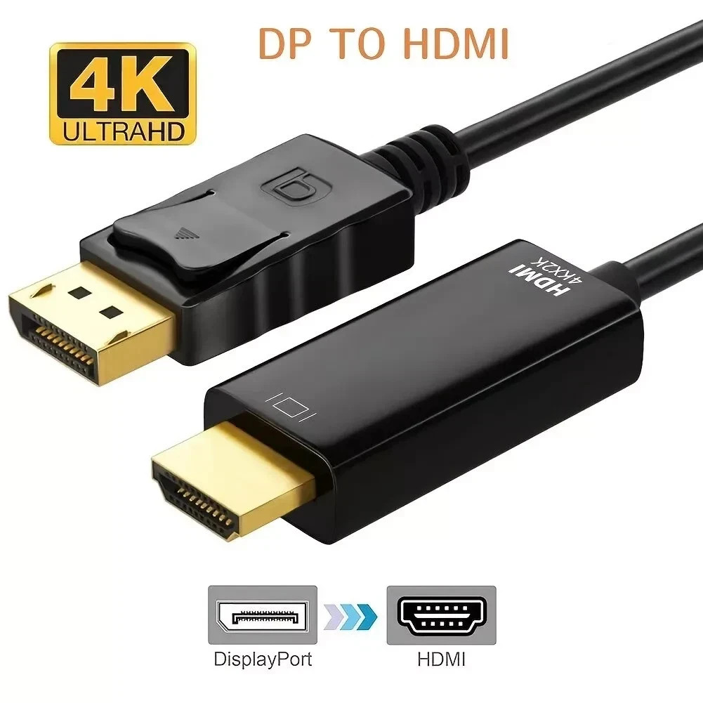LOT Display Port to HDMI Cable DP Adapter Converter Audio Video PC HDTV 1080P