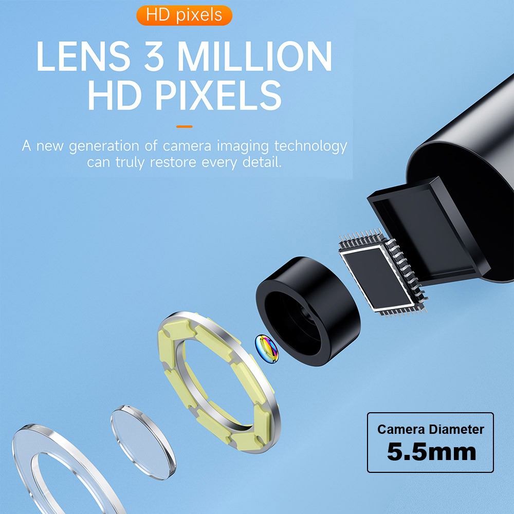 2in1 Direct Plug iOS/Android Endoscope 5.5mm Camera for iPhone iPad Waterproof