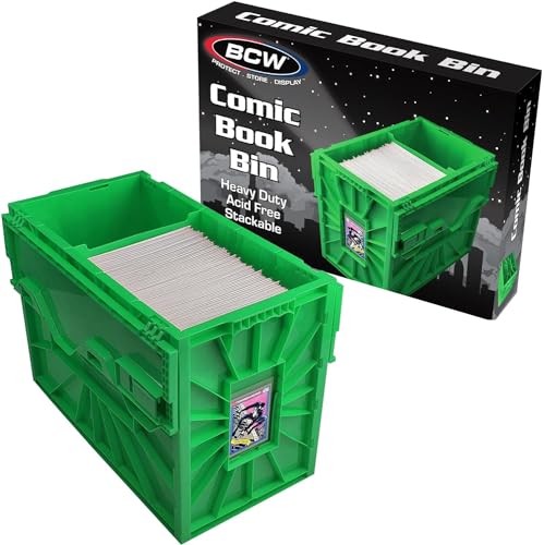 Short Comic Book Bin | Holds 150 Comics | Stackable Plastic Storage | Single