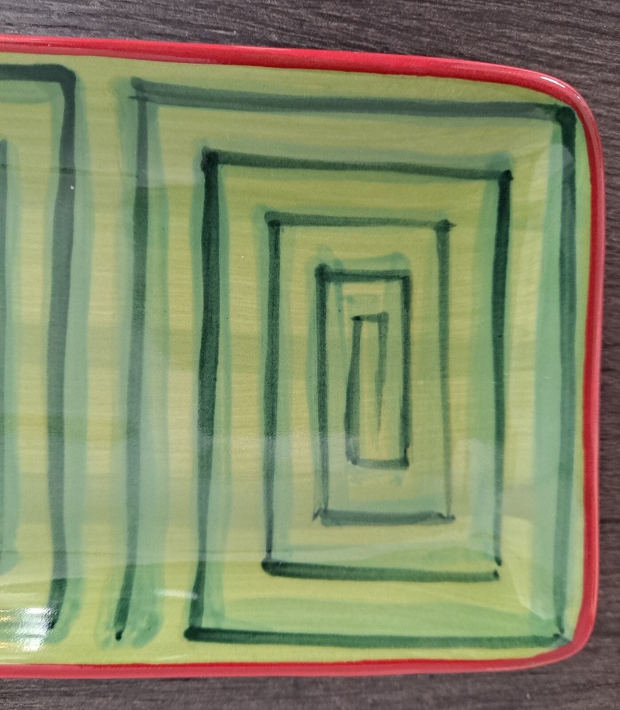 Gail Pittman Rectangle 11" Pottery Tray, Signed