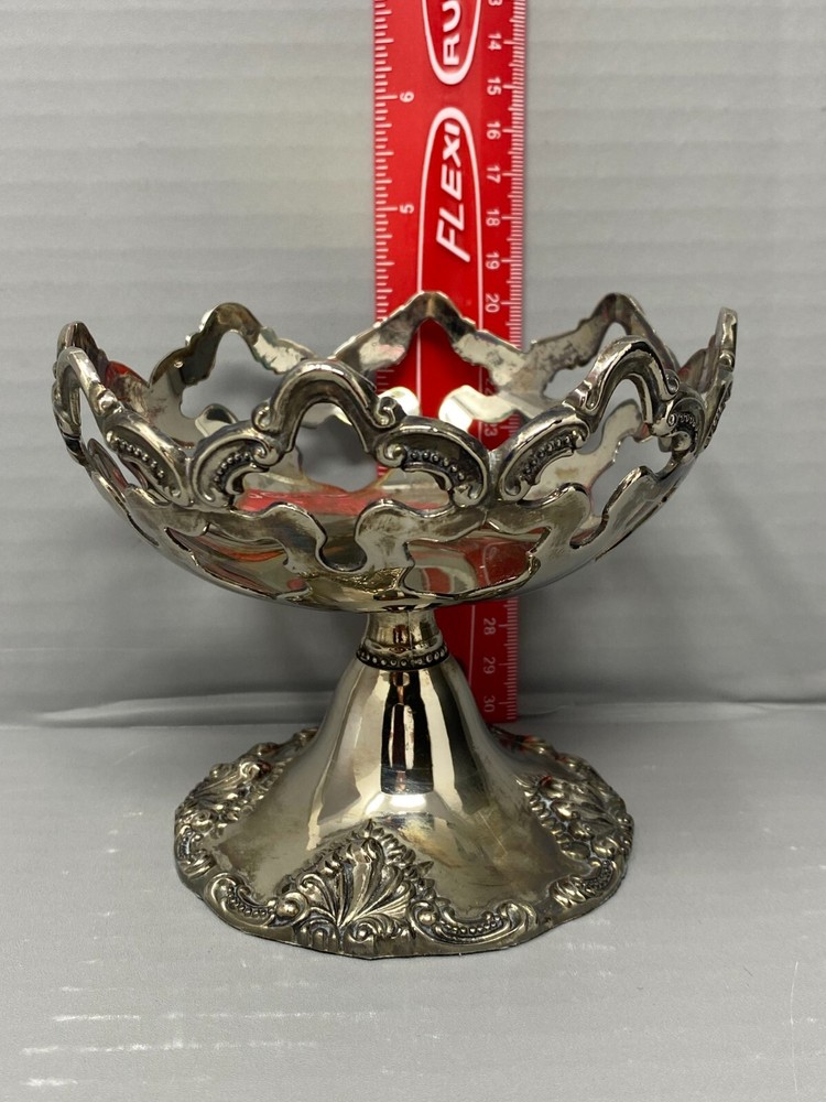 Godinger Silver Art Company Candy Dish Metalware Silver Plated Open Cut Out Vtg