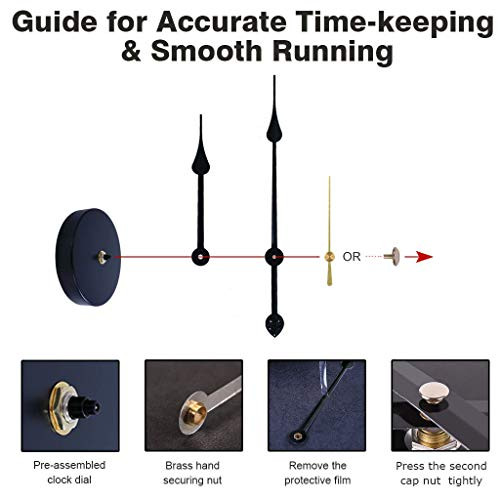 2 Pair Long Hands with 3D Clock Movement DIY Large Wall Clock Quartz Clock